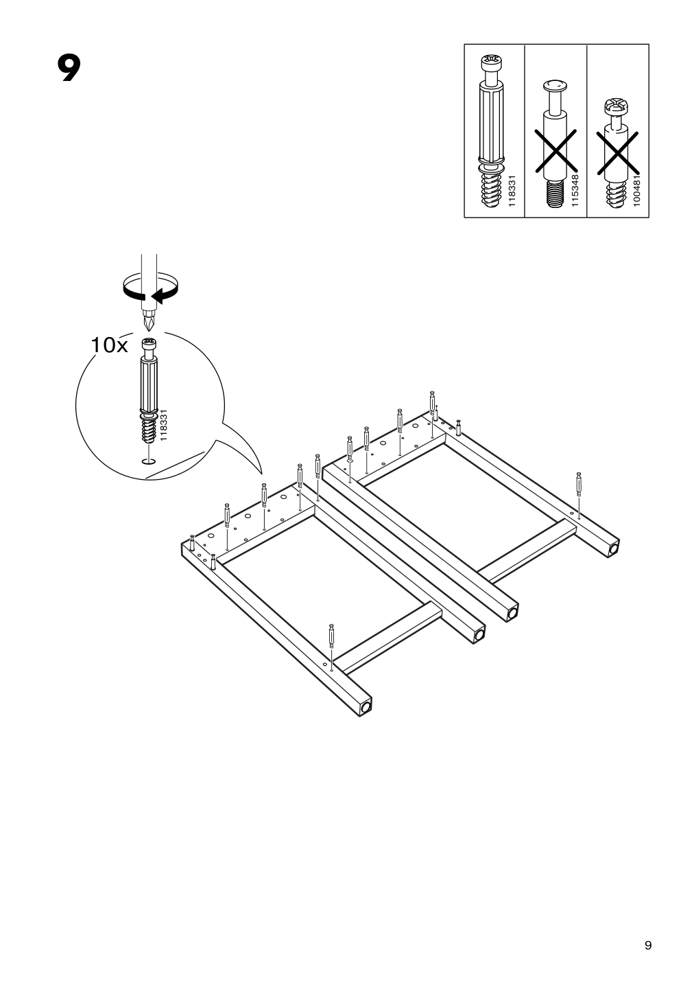 Assembly instructions for IKEA Hemnes dressing table with mirror black brown | Page 9 - IKEA HEMNES dressing table with mirror 603.849.67