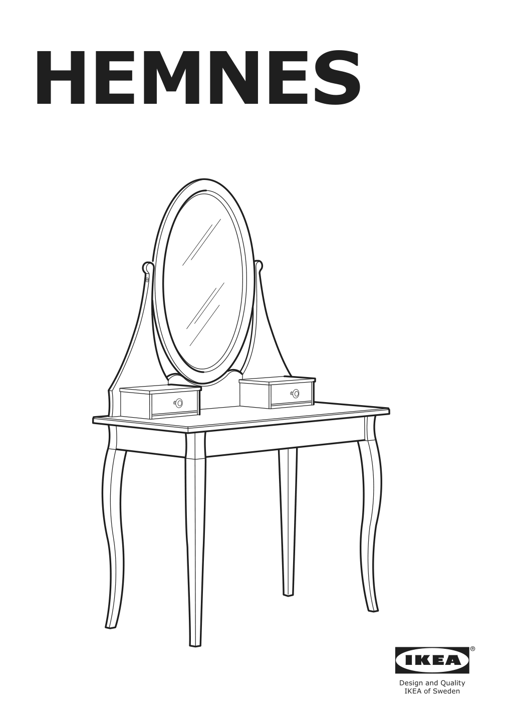 Assembly instructions for IKEA Hemnes dressing table with mirror white | Page 1 - IKEA HEMNES dressing table with mirror 303.744.13