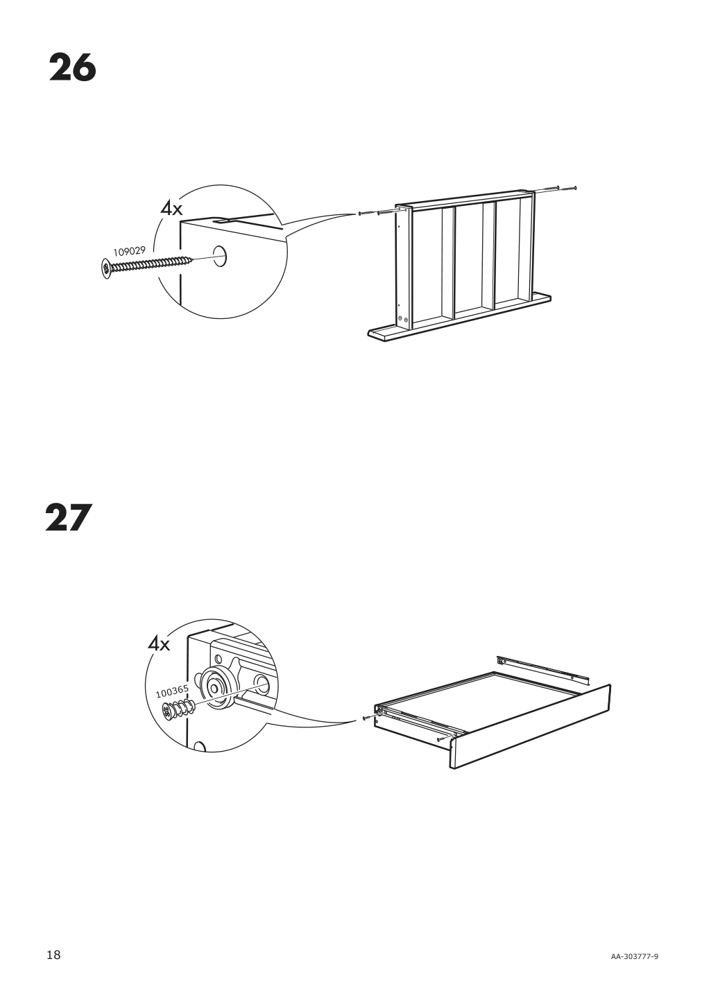 Assembly instructions for IKEA Hemnes dressing table with mirror white | Page 18 - IKEA HEMNES dressing table with mirror 303.744.13