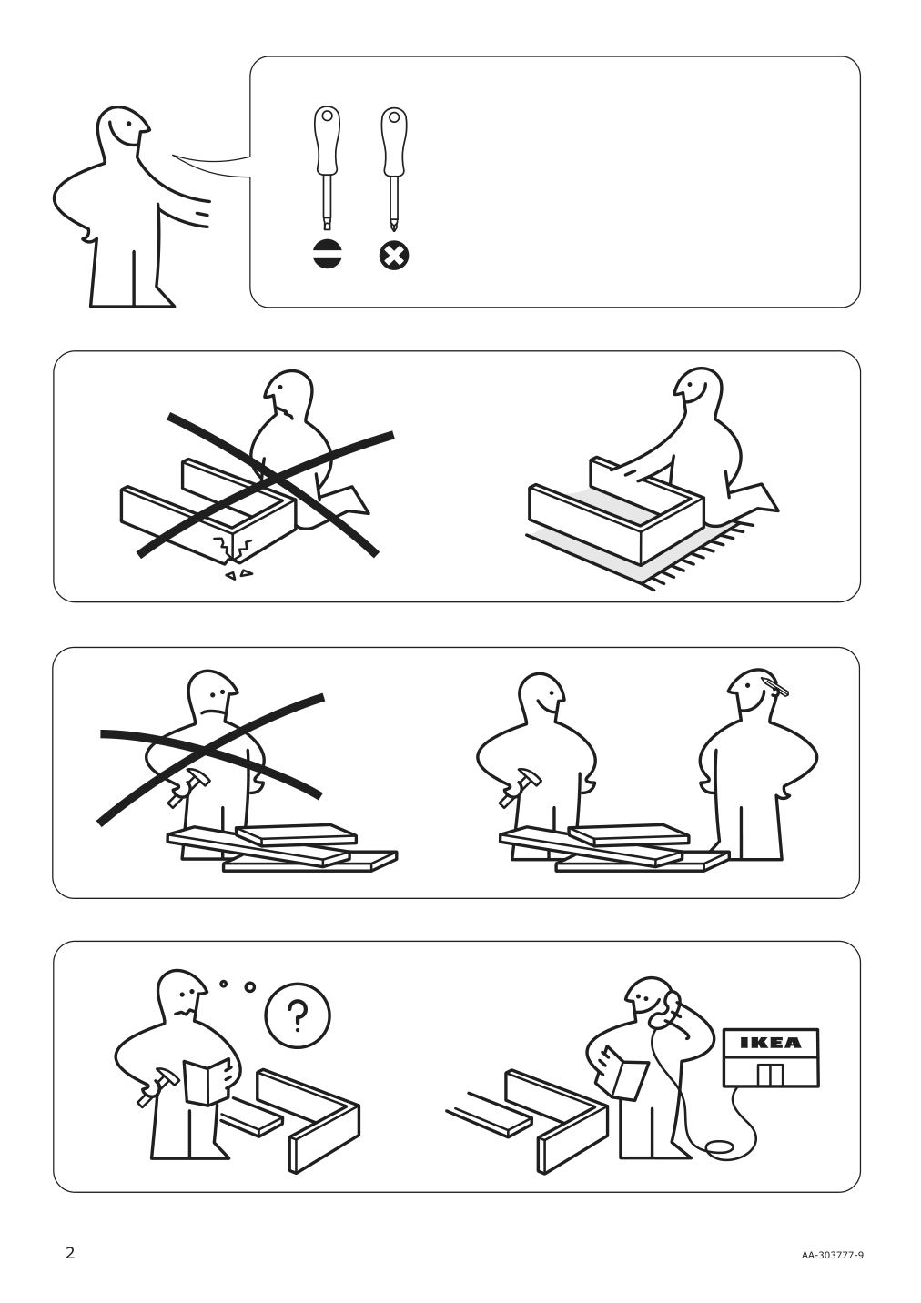 Assembly instructions for IKEA Hemnes dressing table with mirror white | Page 2 - IKEA HEMNES dressing table with mirror 303.744.13