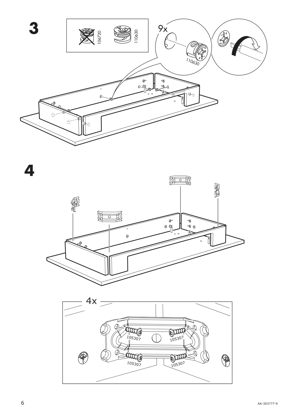 Assembly instructions for IKEA Hemnes dressing table with mirror white | Page 6 - IKEA HEMNES dressing table with mirror 303.744.13