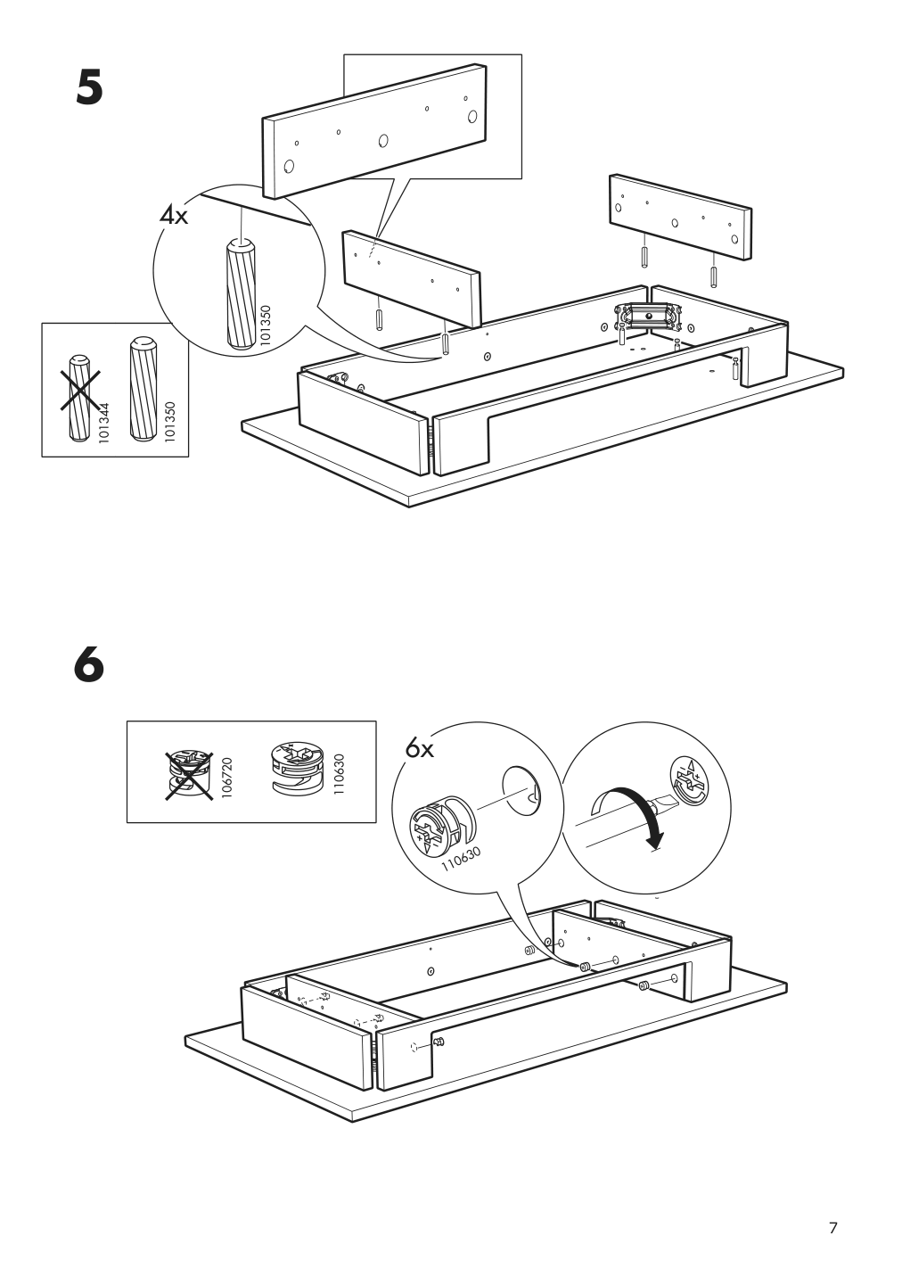 Assembly instructions for IKEA Hemnes dressing table with mirror white | Page 7 - IKEA HEMNES dressing table with mirror 303.744.13