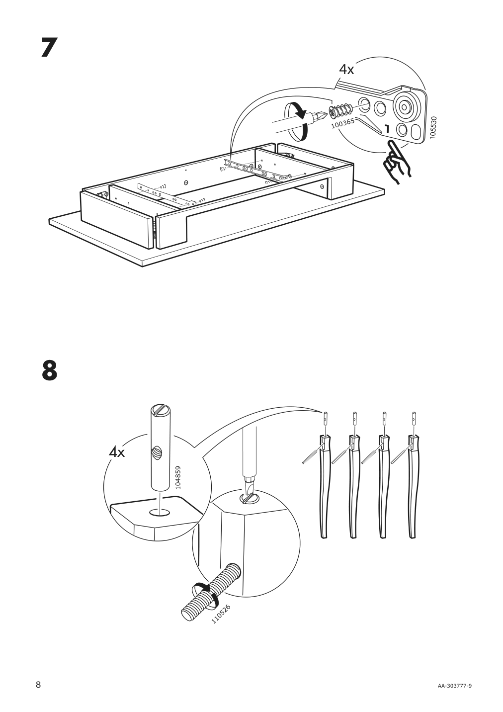 Assembly instructions for IKEA Hemnes dressing table with mirror white | Page 8 - IKEA HEMNES dressing table with mirror 303.744.13