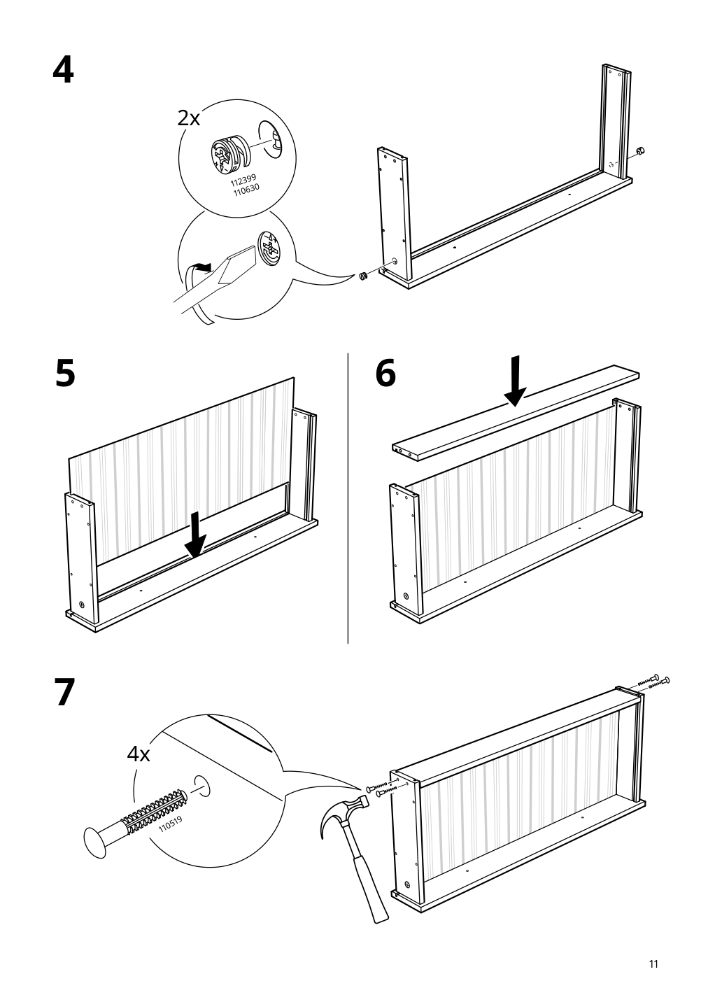 Assembly instructions for IKEA Hemnes glass door cabinet with 3 drawers black brown light brown | Page 11 - IKEA HEMNES TV storage combination 093.365.69