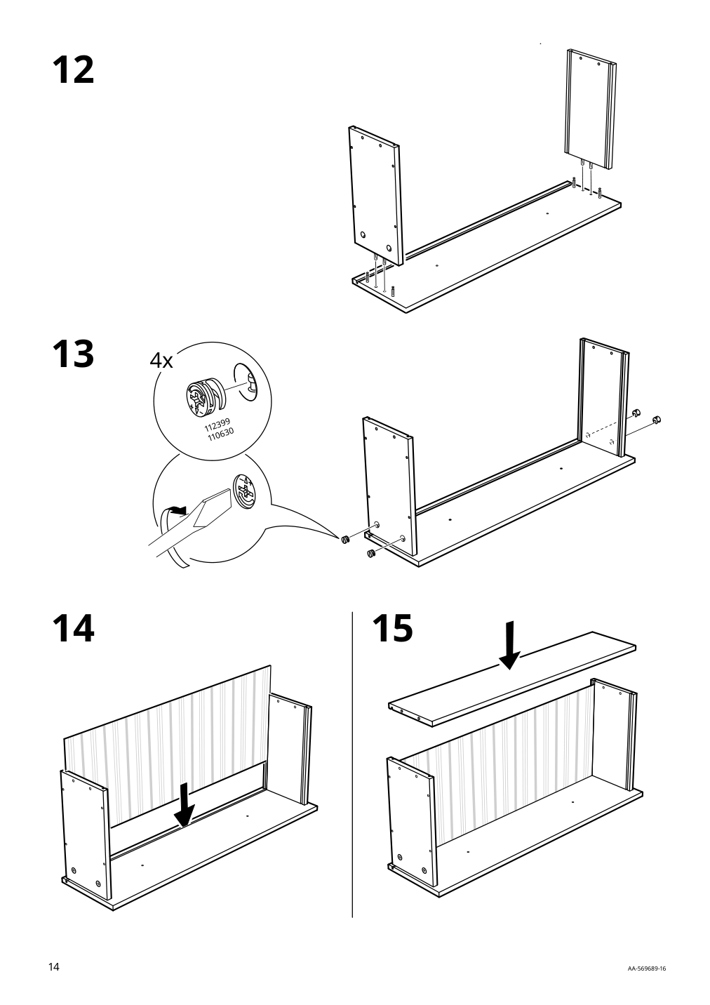 Assembly instructions for IKEA Hemnes glass door cabinet with 3 drawers red stained light brown stained | Page 14 - IKEA HEMNES glass-door cabinet with 3 drawers 505.306.34