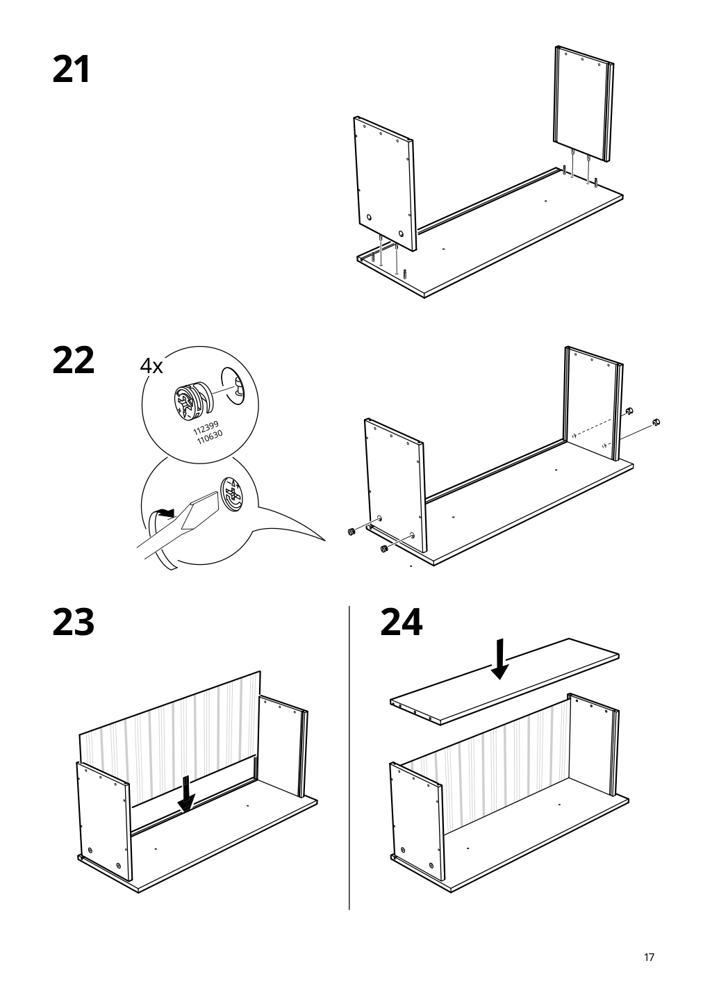 Assembly instructions for IKEA Hemnes glass door cabinet with 3 drawers red stained light brown stained | Page 17 - IKEA HEMNES glass-door cabinet with 3 drawers 505.306.34