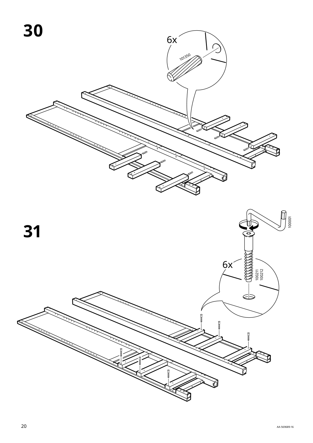 Assembly instructions for IKEA Hemnes glass door cabinet with 3 drawers white stain light brown | Page 20 - IKEA HEMNES glass-door cabinet with 3 drawers 504.135.07