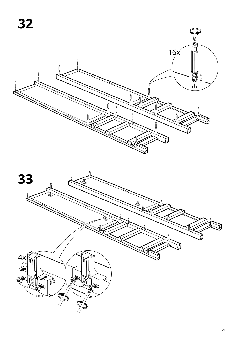 Assembly instructions for IKEA Hemnes glass door cabinet with 3 drawers black brown light brown | Page 21 - IKEA HEMNES glass-door cabinet with 3 drawers 504.522.97