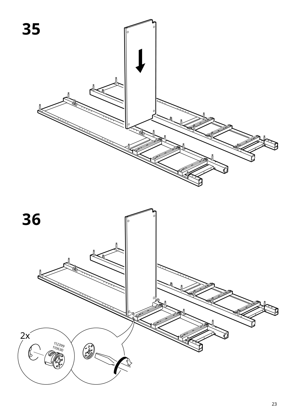 Assembly instructions for IKEA Hemnes glass door cabinet with 3 drawers black brown light brown | Page 23 - IKEA HEMNES glass-door cabinet with 3 drawers 504.522.97