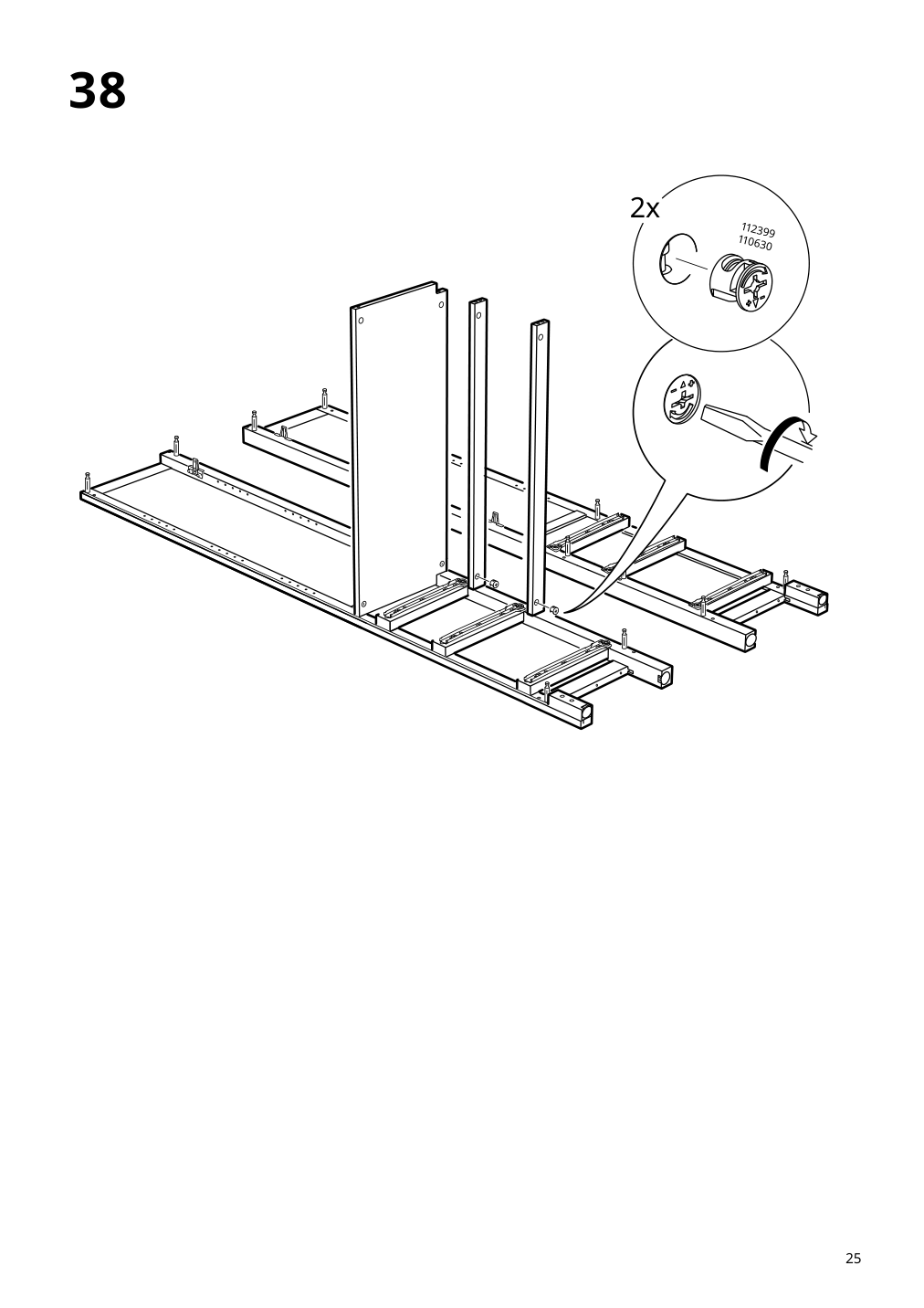 Assembly instructions for IKEA Hemnes glass door cabinet with 3 drawers black brown light brown | Page 25 - IKEA HEMNES TV storage combination 093.365.69