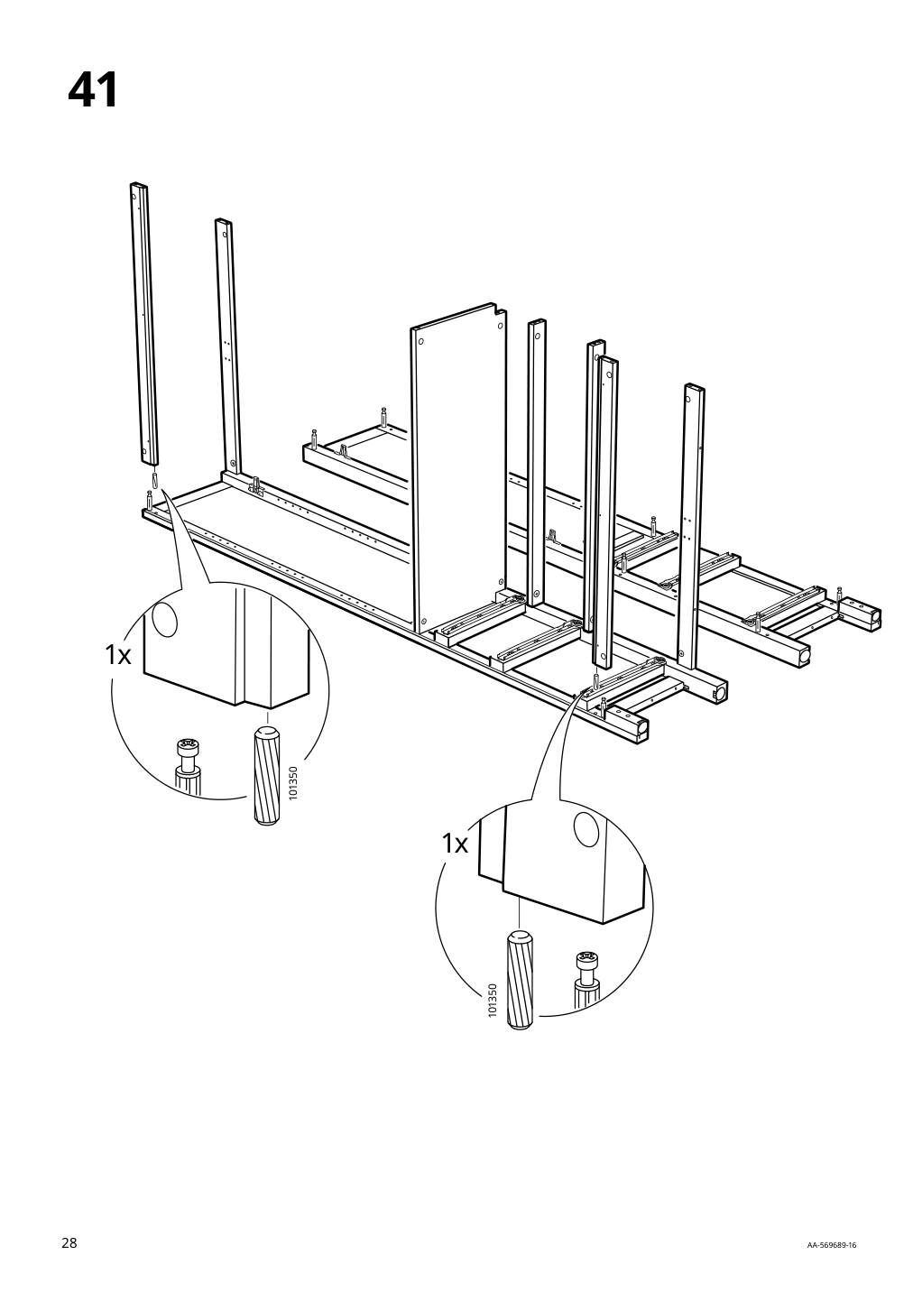 Assembly instructions for IKEA Hemnes glass door cabinet with 3 drawers black brown light brown | Page 28 - IKEA HEMNES TV storage combination 093.365.69