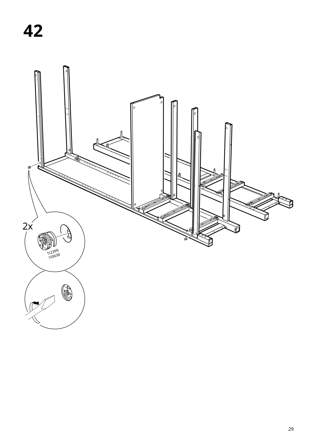 Assembly instructions for IKEA Hemnes glass door cabinet with 3 drawers black brown light brown | Page 29 - IKEA HEMNES TV storage combination 093.365.69