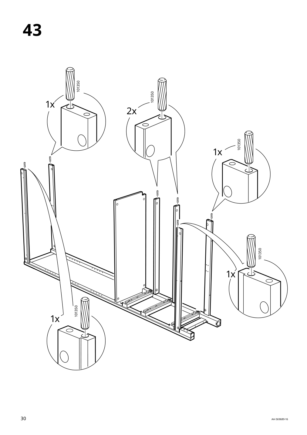 Assembly instructions for IKEA Hemnes glass door cabinet with 3 drawers black brown light brown | Page 30 - IKEA HEMNES glass-door cabinet with 3 drawers 504.522.97