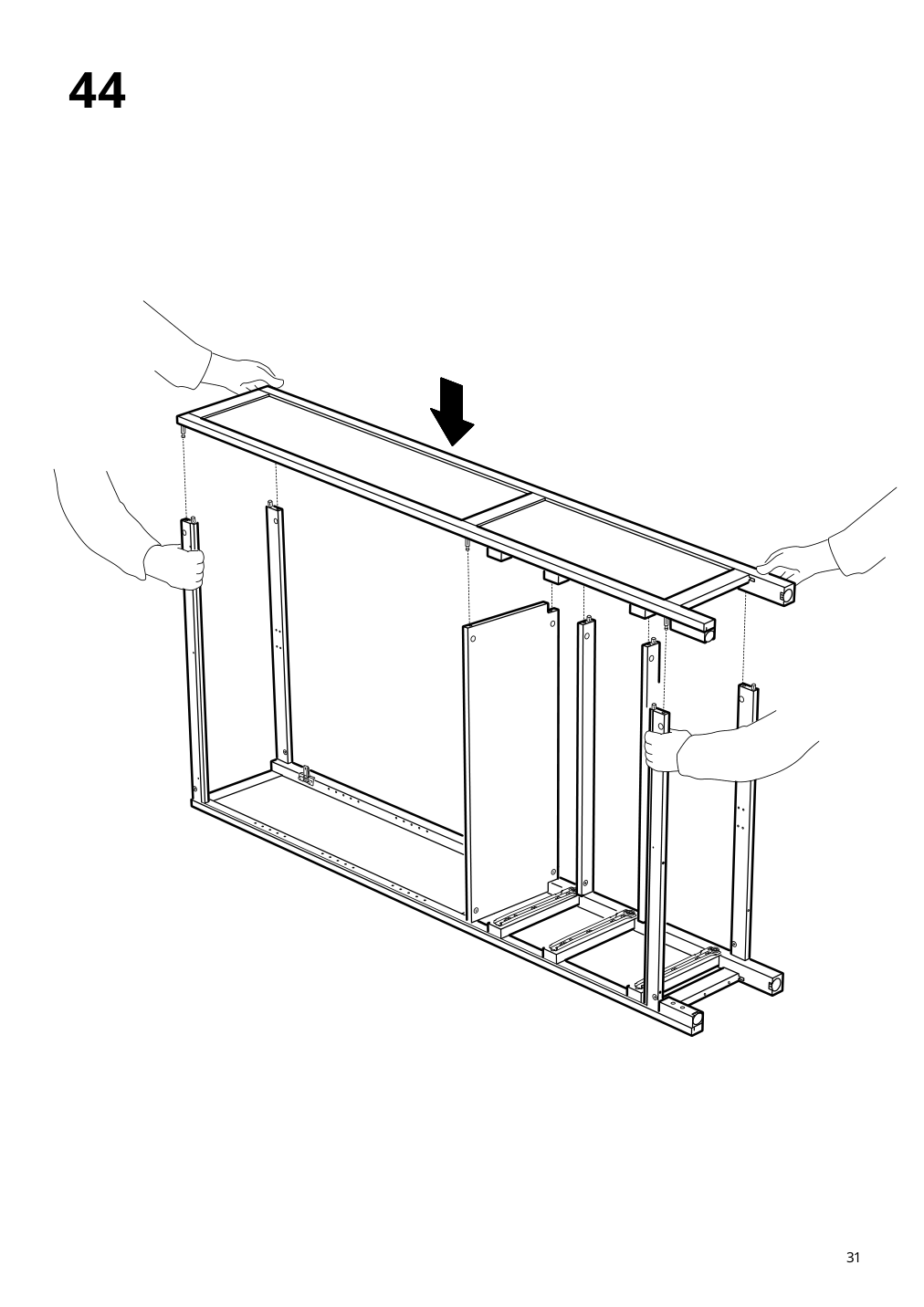 Assembly instructions for IKEA Hemnes glass door cabinet with 3 drawers black brown light brown | Page 31 - IKEA HEMNES TV storage combination 093.365.69