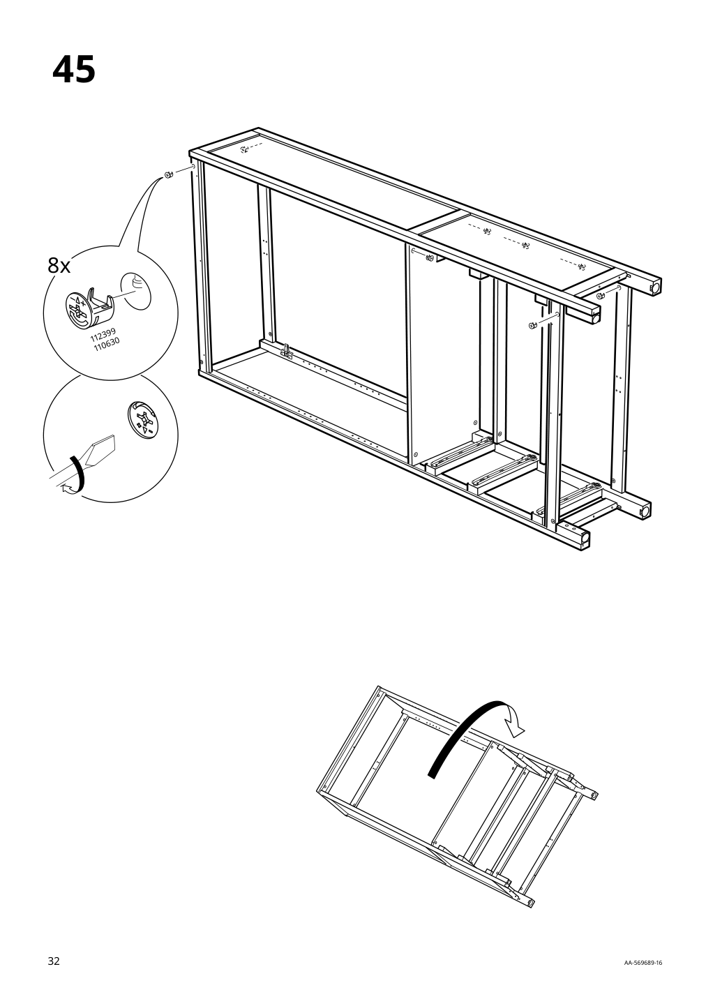 Assembly instructions for IKEA Hemnes glass door cabinet with 3 drawers black brown light brown | Page 32 - IKEA HEMNES glass-door cabinet with 3 drawers 504.522.97