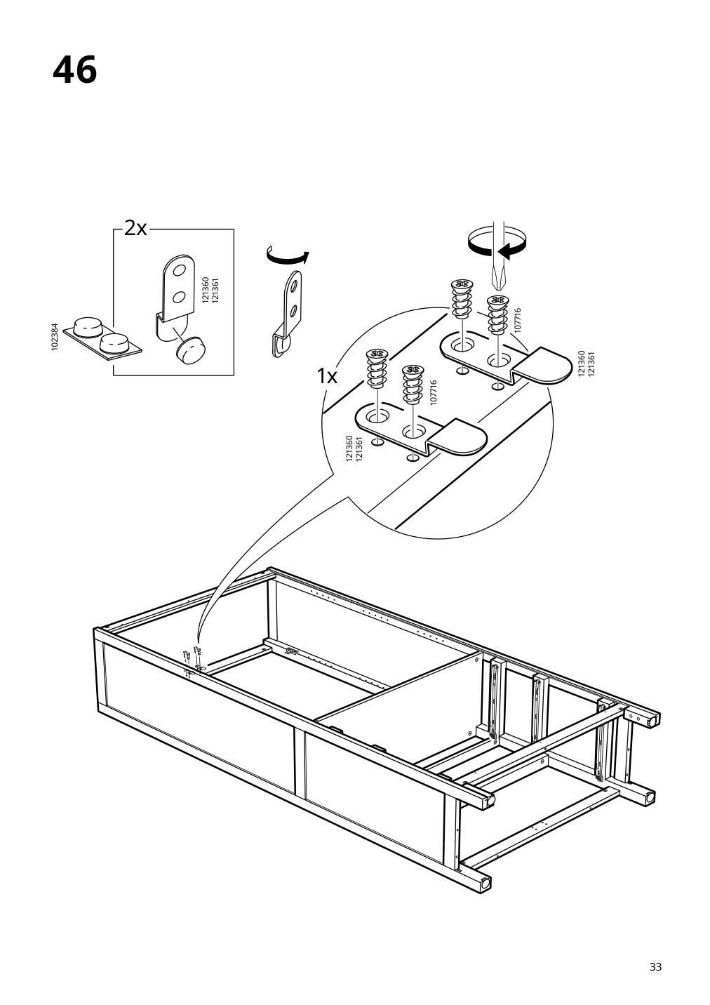 Assembly instructions for IKEA Hemnes glass door cabinet with 3 drawers black brown light brown | Page 33 - IKEA HEMNES TV storage combination 093.365.69