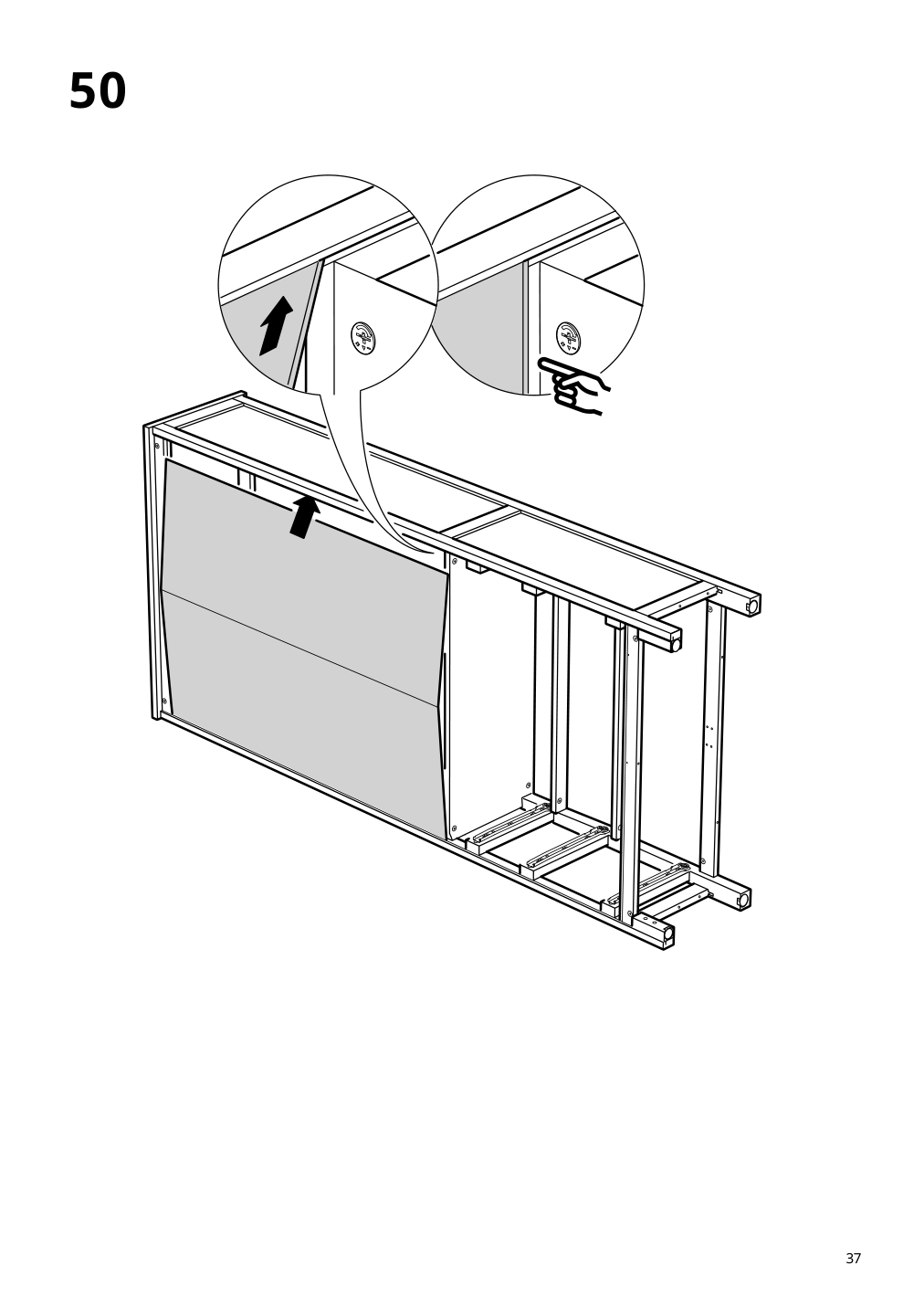 Assembly instructions for IKEA Hemnes glass door cabinet with 3 drawers black brown light brown | Page 37 - IKEA HEMNES glass-door cabinet with 3 drawers 504.522.97