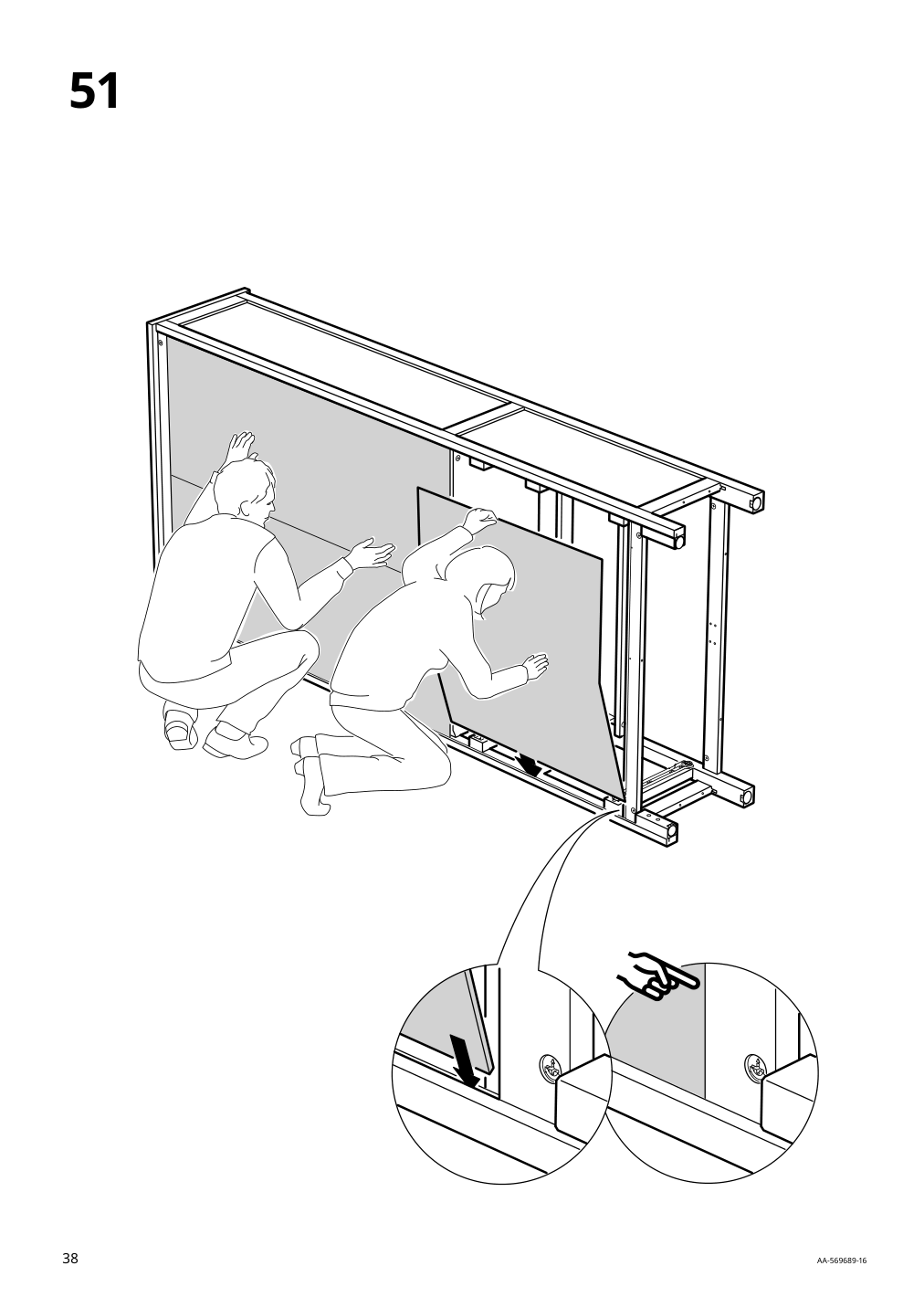 Assembly instructions for IKEA Hemnes glass door cabinet with 3 drawers black brown light brown | Page 38 - IKEA HEMNES TV storage combination 093.365.69