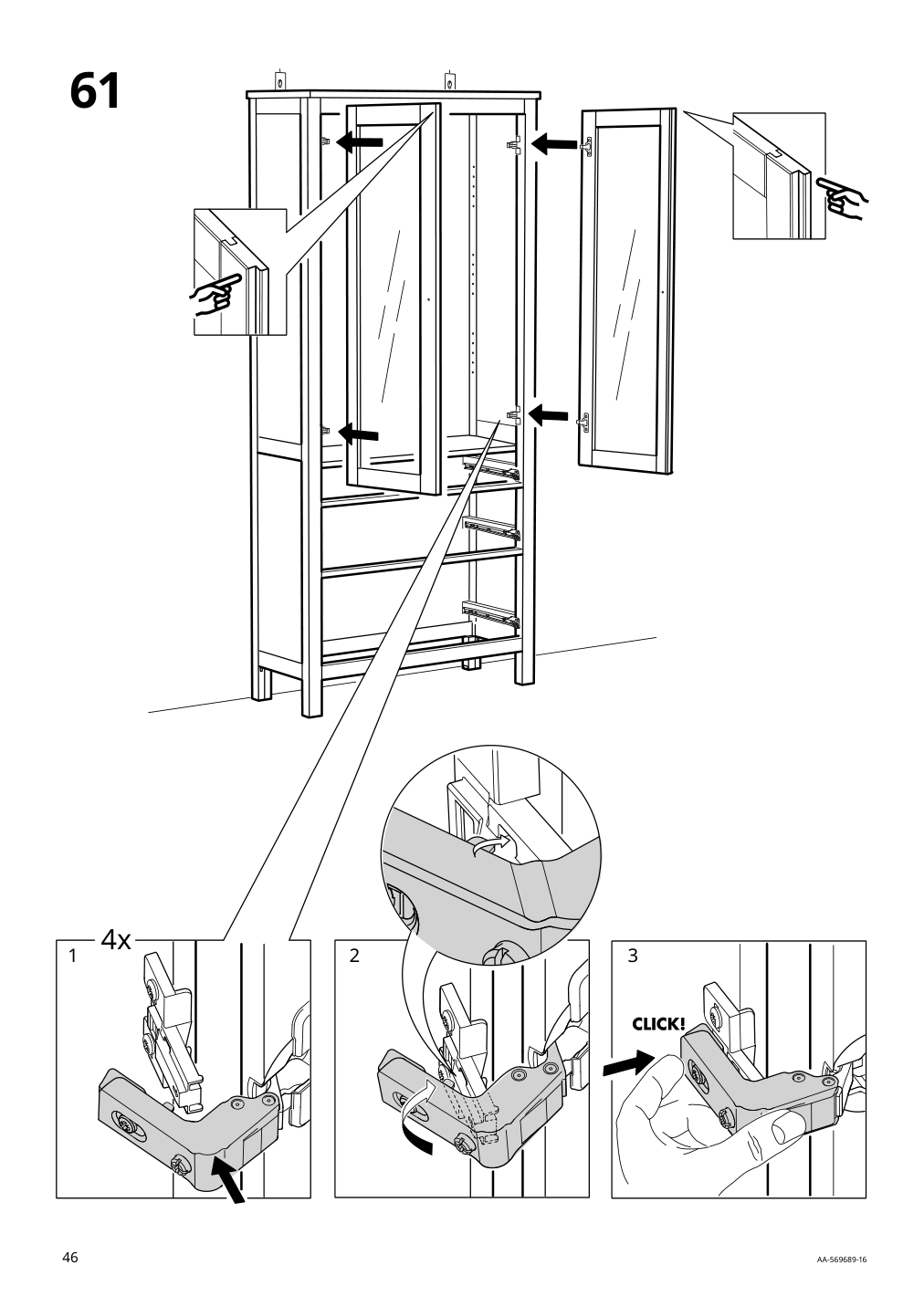 Assembly instructions for IKEA Hemnes glass door cabinet with 3 drawers black brown light brown | Page 46 - IKEA HEMNES glass-door cabinet with 3 drawers 504.522.97