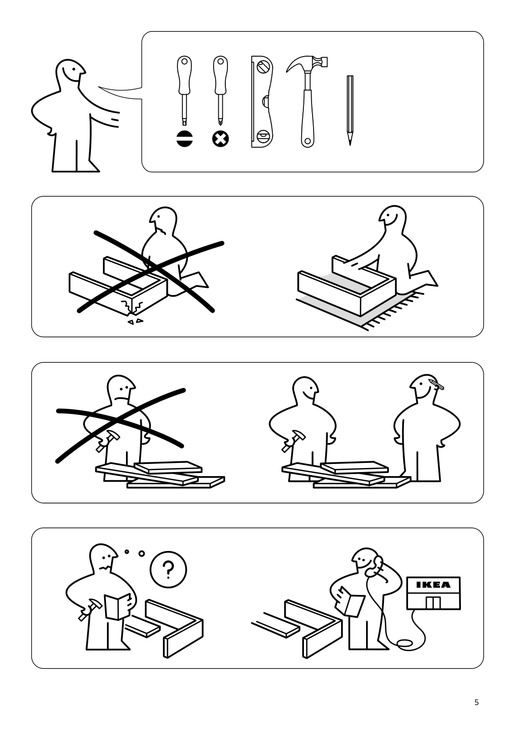 Assembly instructions for IKEA Hemnes glass door cabinet with 3 drawers black brown light brown | Page 5 - IKEA HEMNES TV storage combination 093.365.69