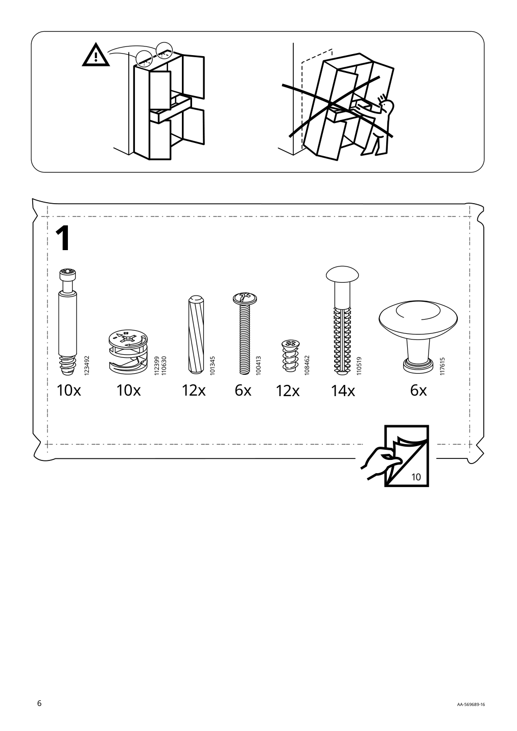 Assembly instructions for IKEA Hemnes glass door cabinet with 3 drawers red stained light brown stained | Page 6 - IKEA HEMNES glass-door cabinet with 3 drawers 505.306.34