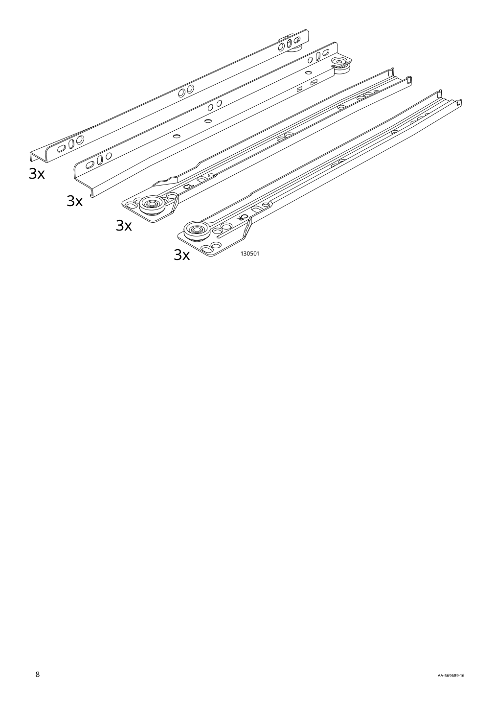 Assembly instructions for IKEA Hemnes glass door cabinet with 3 drawers black brown light brown | Page 8 - IKEA HEMNES glass-door cabinet with 3 drawers 504.522.97