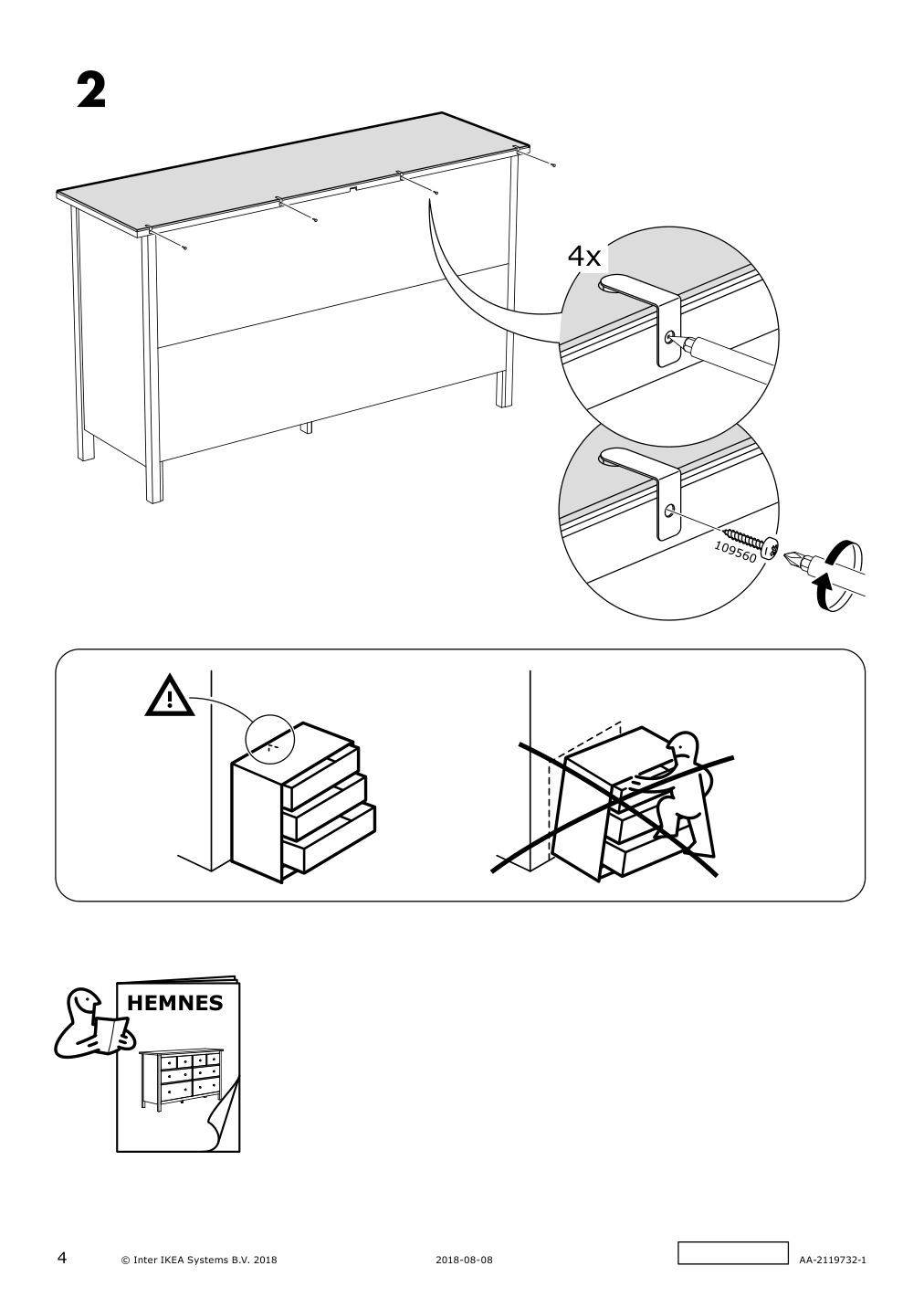 Assembly instructions for IKEA Hemnes glass top transparent | Page 4 - IKEA HEMNES glass top 504.300.12