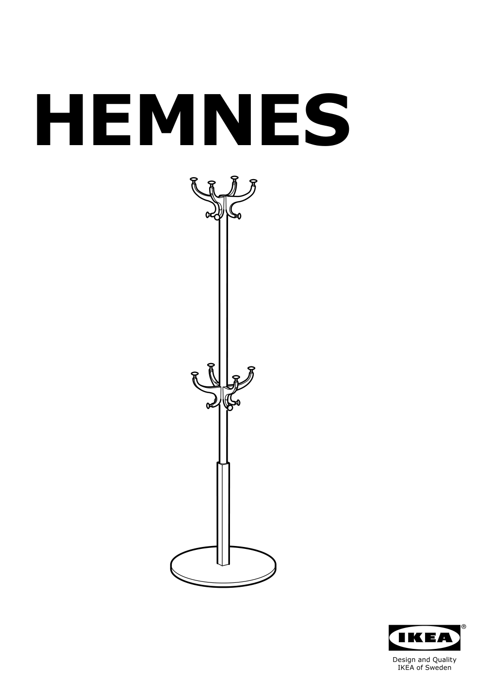 Assembly instructions for IKEA Hemnes hat and coat stand black | Page 1 - IKEA HEMNES / TOLKNING hallway furniture, set of 3 795.279.52