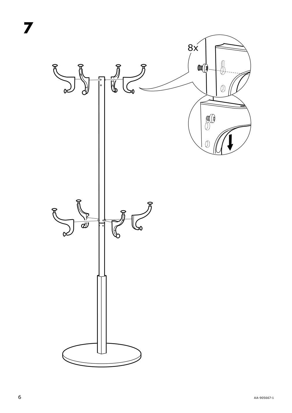 Assembly instructions for IKEA Hemnes hat and coat stand black | Page 6 - IKEA HEMNES / TOLKNING hallway furniture, set of 3 795.279.52