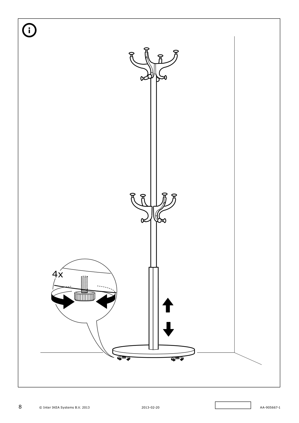 Assembly instructions for IKEA Hemnes hat and coat stand black | Page 8 - IKEA HEMNES / TOLKNING hallway furniture, set of 3 795.279.52