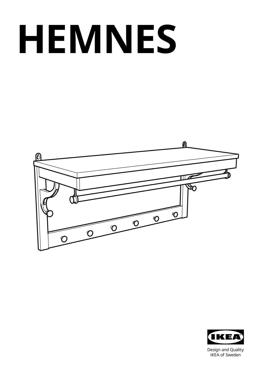 Assembly instructions for IKEA Hemnes hat rack white | Page 1 - IKEA HEMNES hat rack 602.437.98