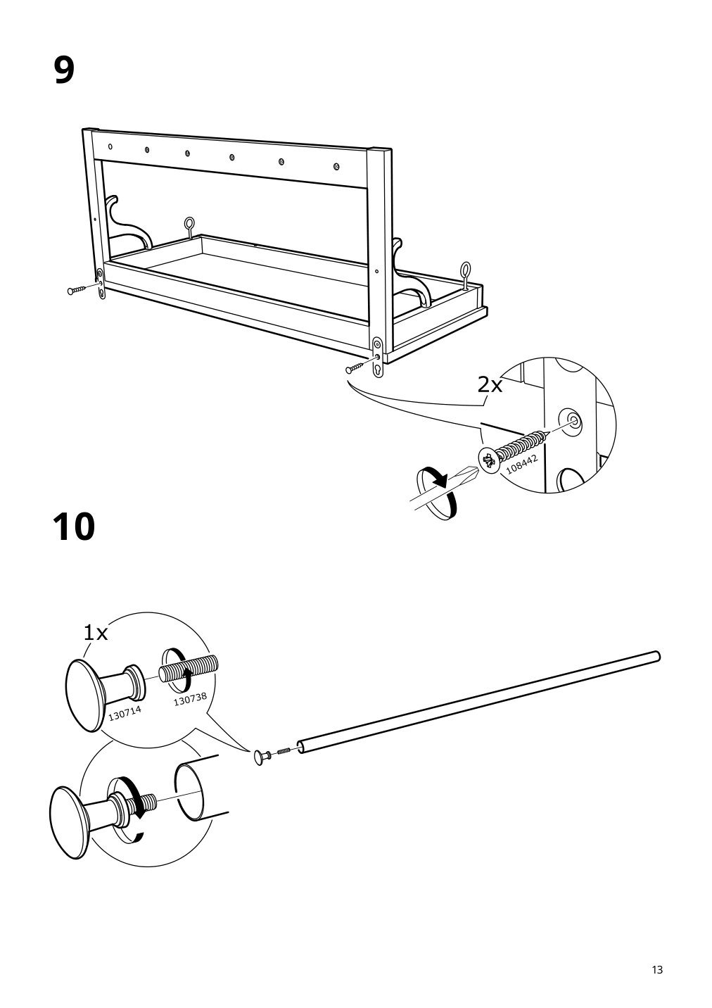 Assembly instructions for IKEA Hemnes hat rack white | Page 13 - IKEA HEMNES hat rack 602.437.98