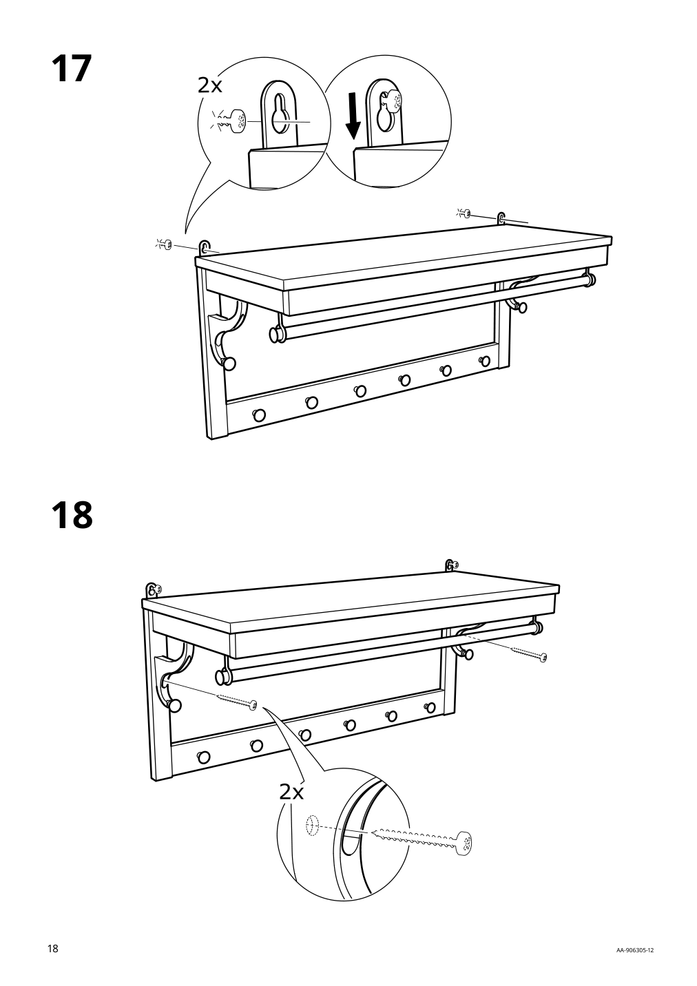 Assembly instructions for IKEA Hemnes hat rack white | Page 18 - IKEA HEMNES hat rack 602.437.98