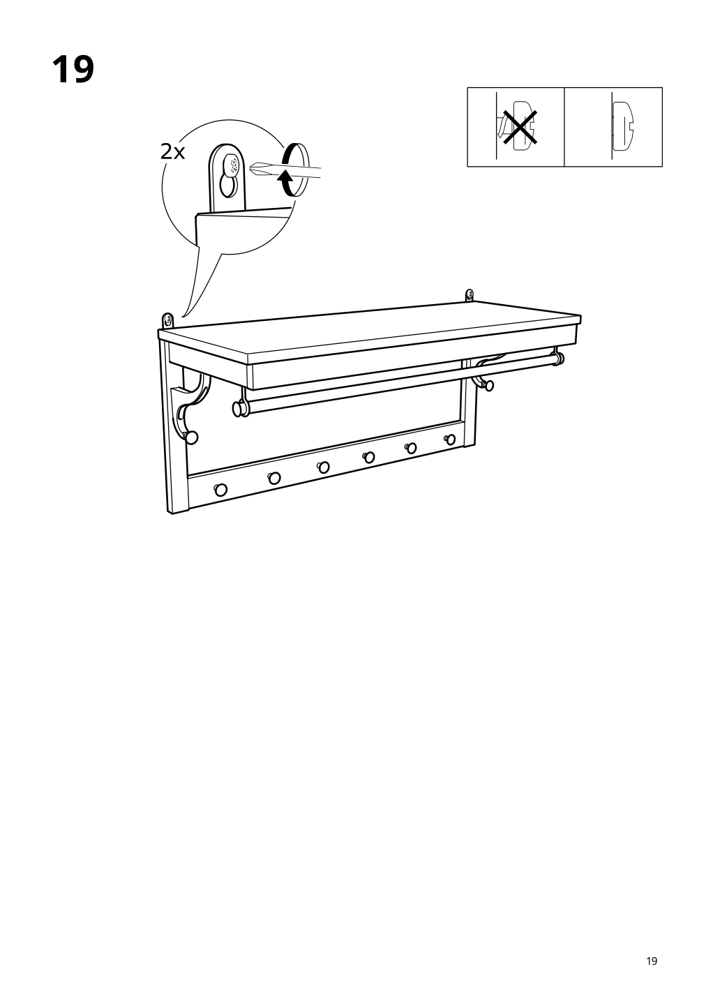 Assembly instructions for IKEA Hemnes hat rack white | Page 19 - IKEA HEMNES hat rack 602.437.98