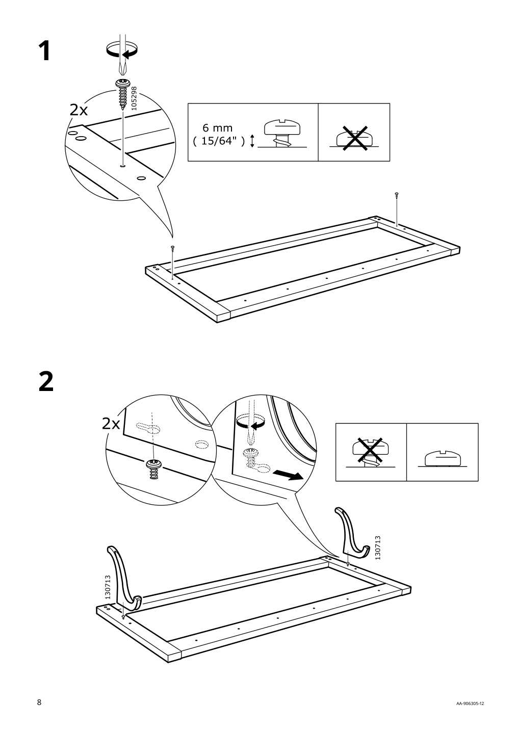 Assembly instructions for IKEA Hemnes hat rack white | Page 8 - IKEA HEMNES hat rack 602.437.98