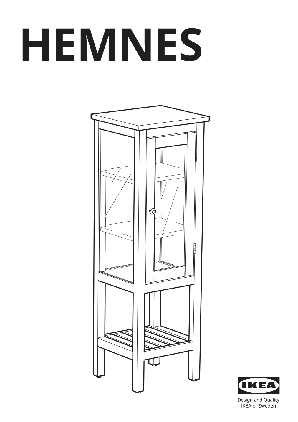 Assembly instructions for IKEA Hemnes high cabinet with glass door gray | Page 1 - IKEA HEMNES high cabinet with glass door 704.294.23