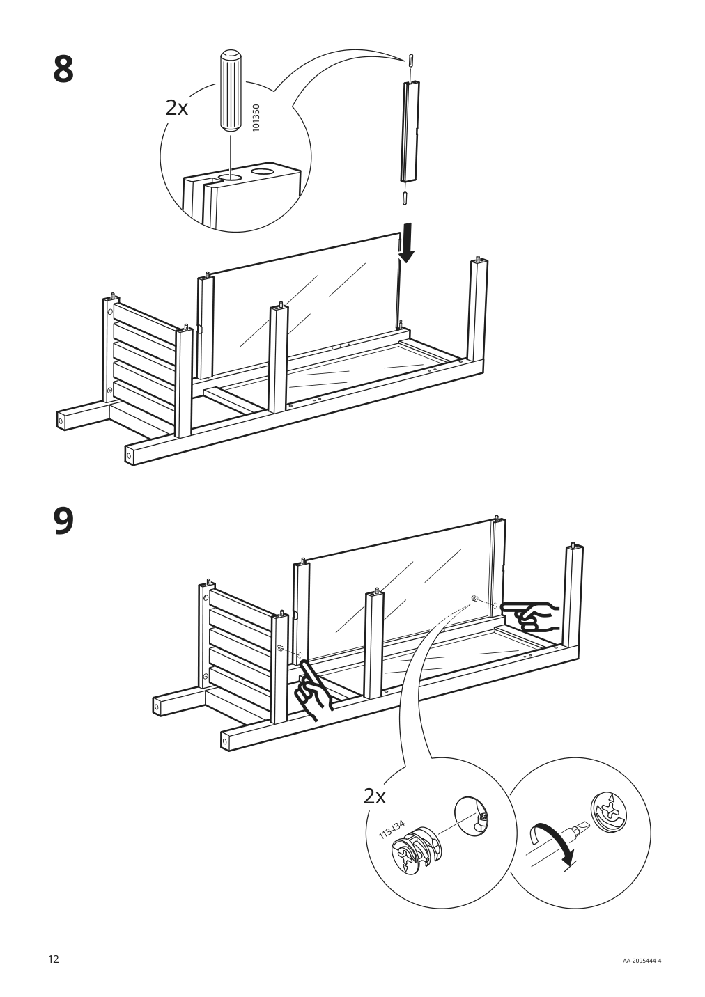 Assembly instructions for IKEA Hemnes high cabinet with glass door gray | Page 12 - IKEA HEMNES high cabinet with glass door 704.294.23