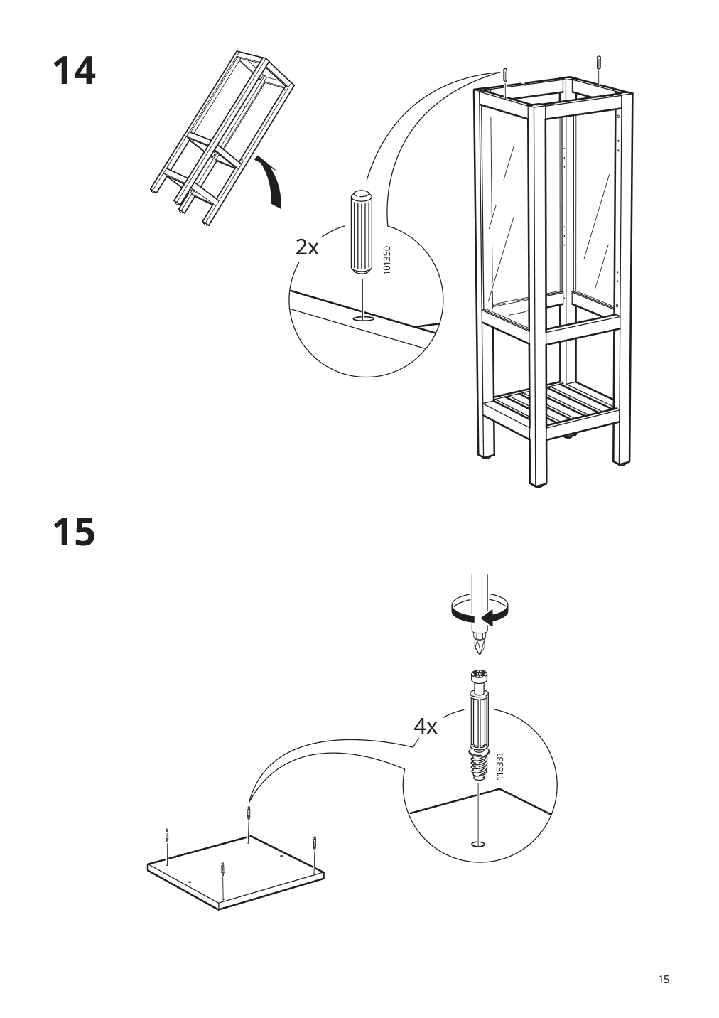 Assembly instructions for IKEA Hemnes high cabinet with glass door gray | Page 15 - IKEA HEMNES high cabinet with glass door 704.294.23