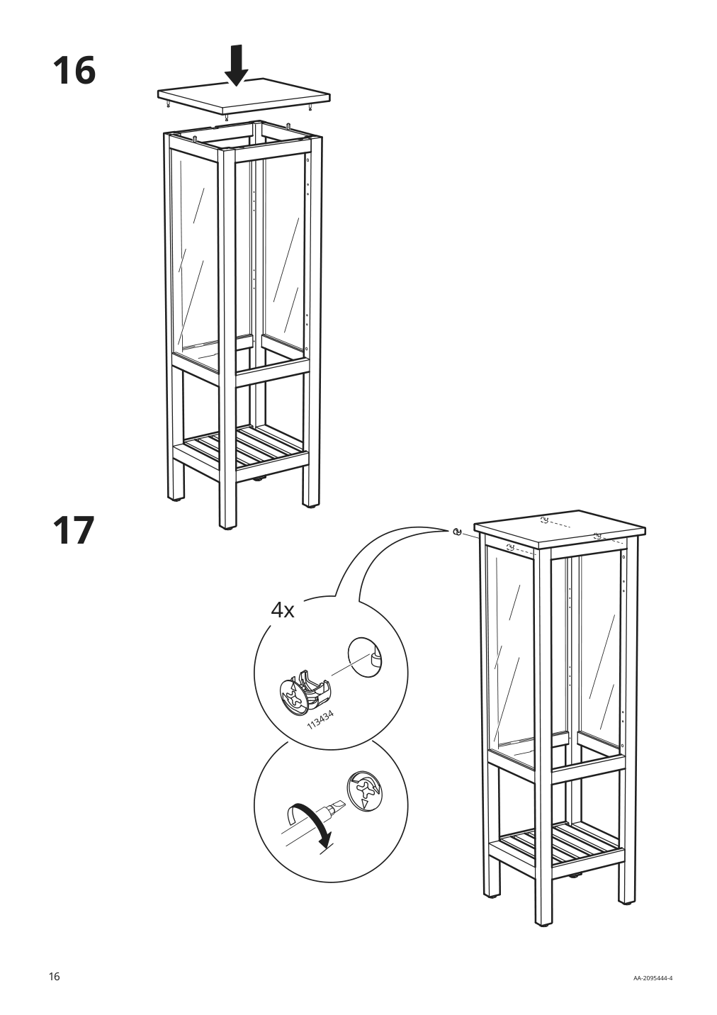 Assembly instructions for IKEA Hemnes high cabinet with glass door gray | Page 16 - IKEA HEMNES high cabinet with glass door 704.294.23