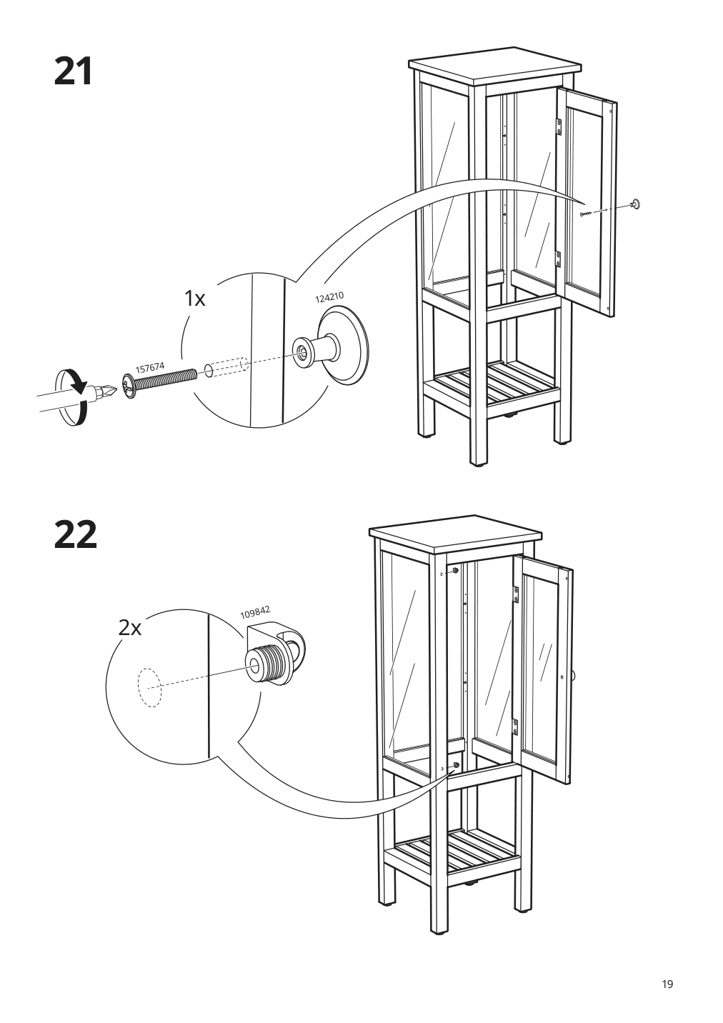 Assembly instructions for IKEA Hemnes high cabinet with glass door gray | Page 19 - IKEA HEMNES high cabinet with glass door 704.294.23