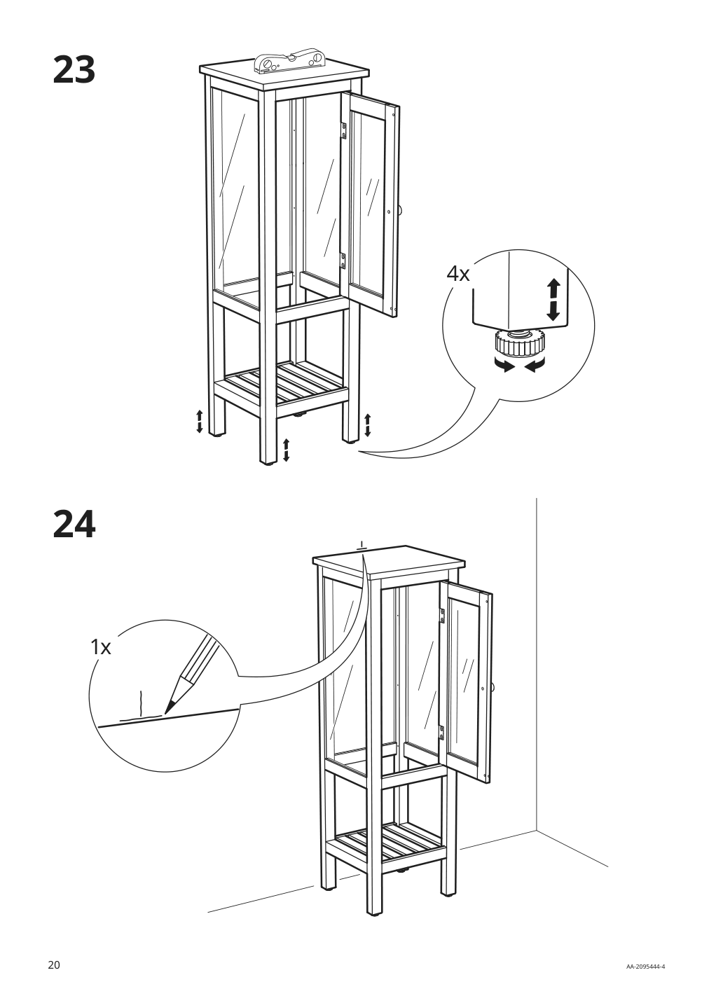 Assembly instructions for IKEA Hemnes high cabinet with glass door gray | Page 20 - IKEA HEMNES high cabinet with glass door 704.294.23