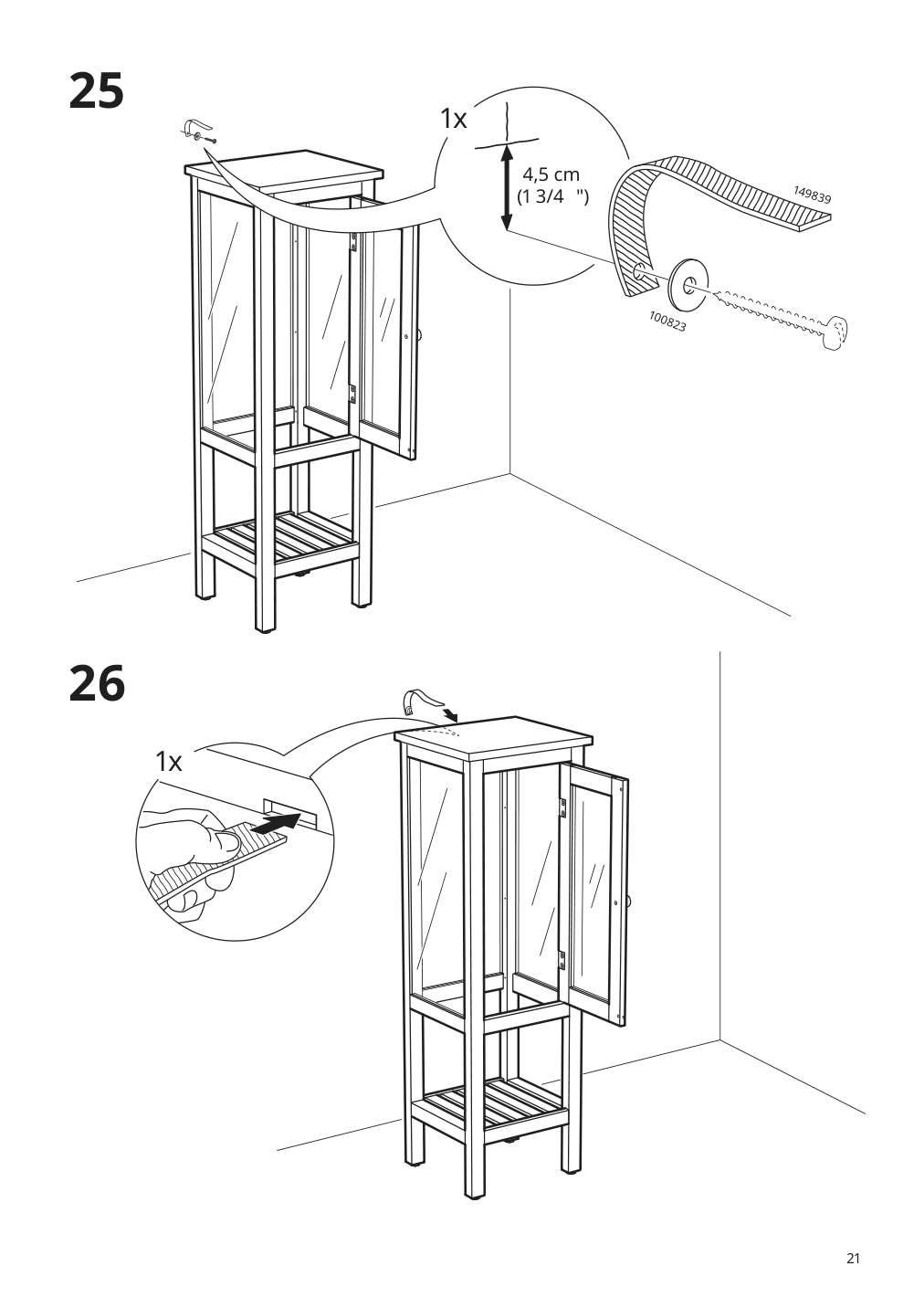 Assembly instructions for IKEA Hemnes high cabinet with glass door gray | Page 21 - IKEA HEMNES high cabinet with glass door 704.294.23