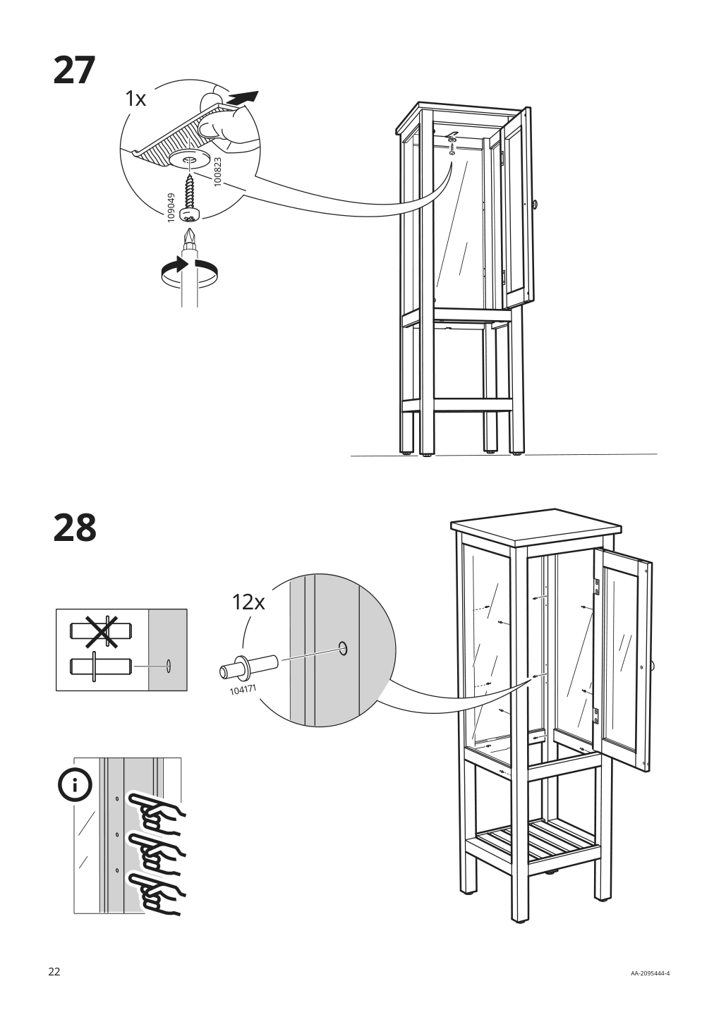 Assembly instructions for IKEA Hemnes high cabinet with glass door gray | Page 22 - IKEA HEMNES high cabinet with glass door 704.294.23