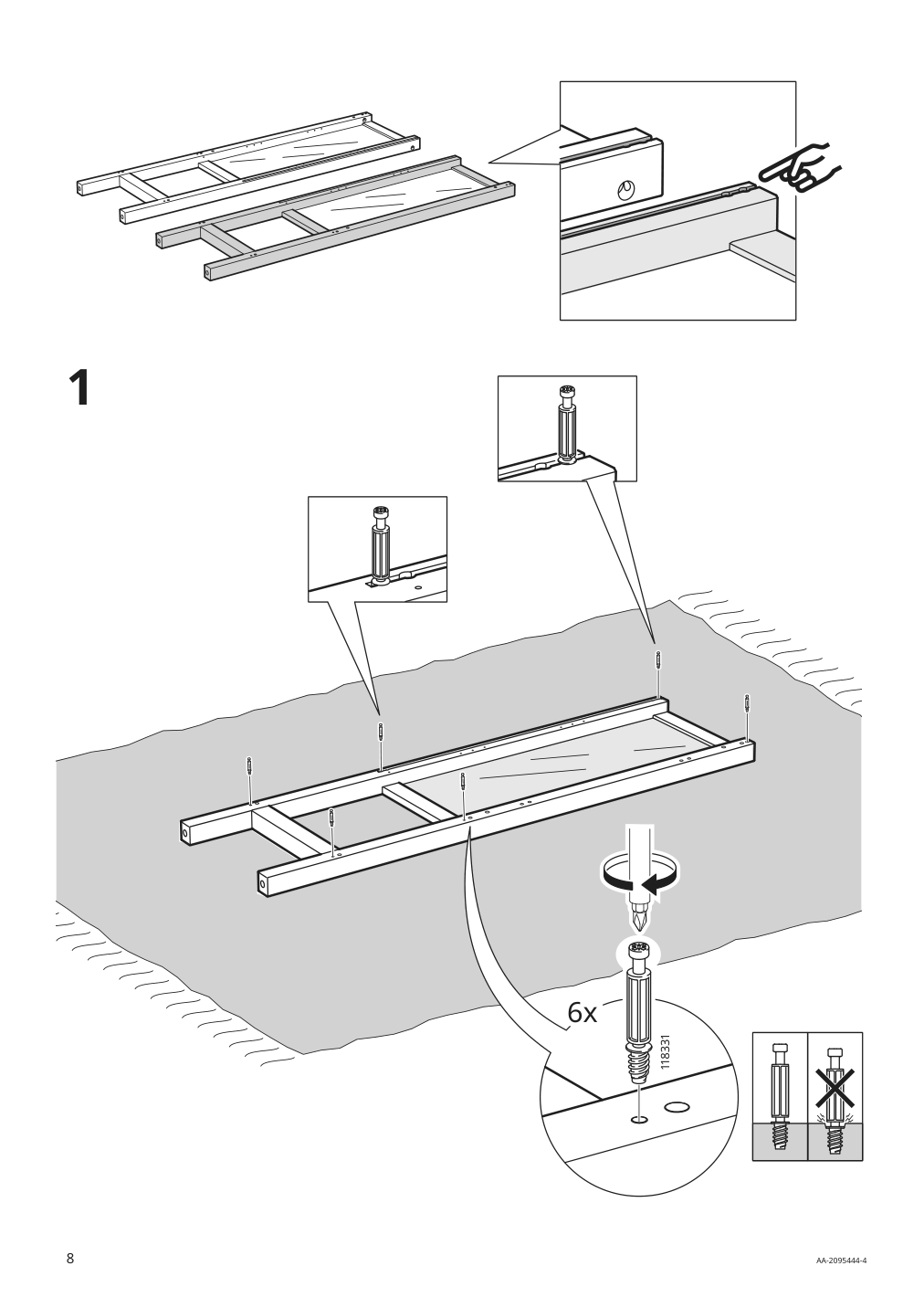 Assembly instructions for IKEA Hemnes high cabinet with glass door gray | Page 8 - IKEA HEMNES high cabinet with glass door 704.294.23