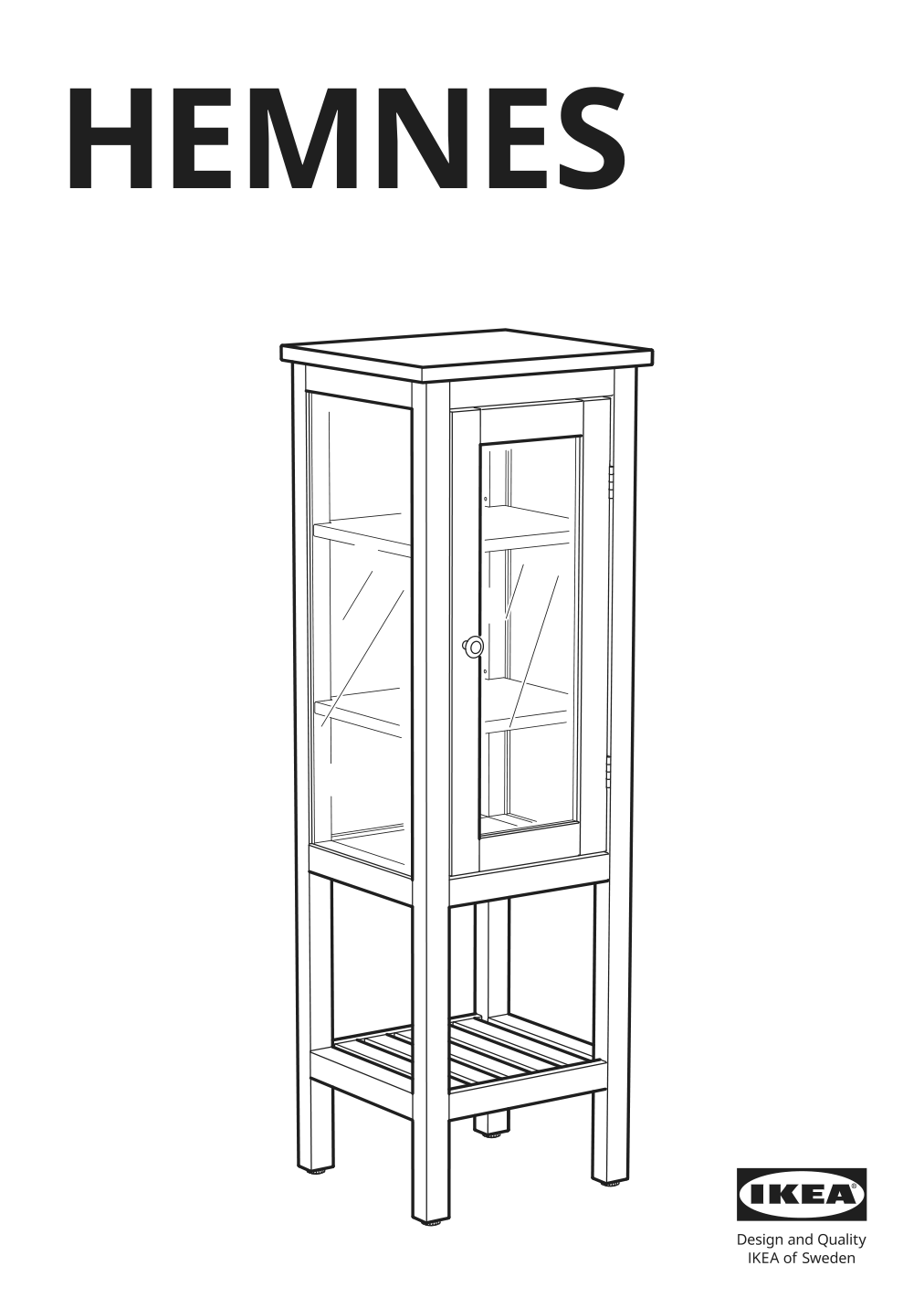 Assembly instructions for IKEA Hemnes high cabinet with glass door white | Page 1 - IKEA HEMNES high cabinet with glass door 203.966.46