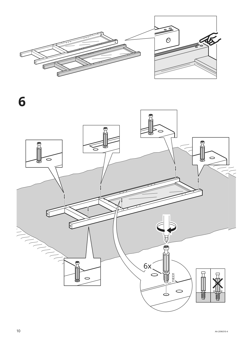 Assembly instructions for IKEA Hemnes high cabinet with glass door white | Page 10 - IKEA HEMNES high cabinet with glass door 203.966.46