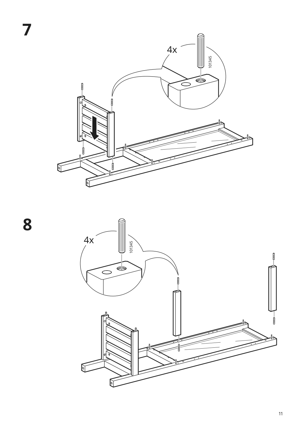 Assembly instructions for IKEA Hemnes high cabinet with glass door white | Page 11 - IKEA HEMNES high cabinet with glass door 203.966.46