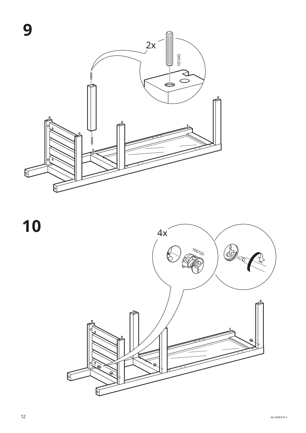 Assembly instructions for IKEA Hemnes high cabinet with glass door white | Page 12 - IKEA HEMNES high cabinet with glass door 203.966.46