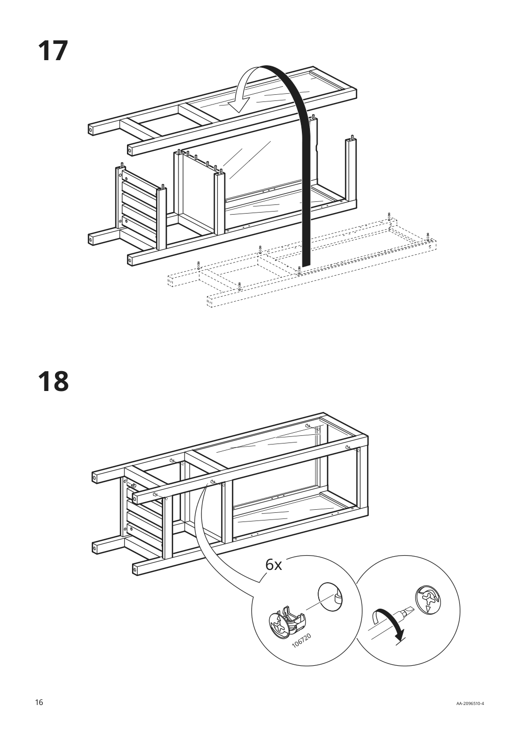 Assembly instructions for IKEA Hemnes high cabinet with glass door white | Page 16 - IKEA HEMNES high cabinet with glass door 203.966.46