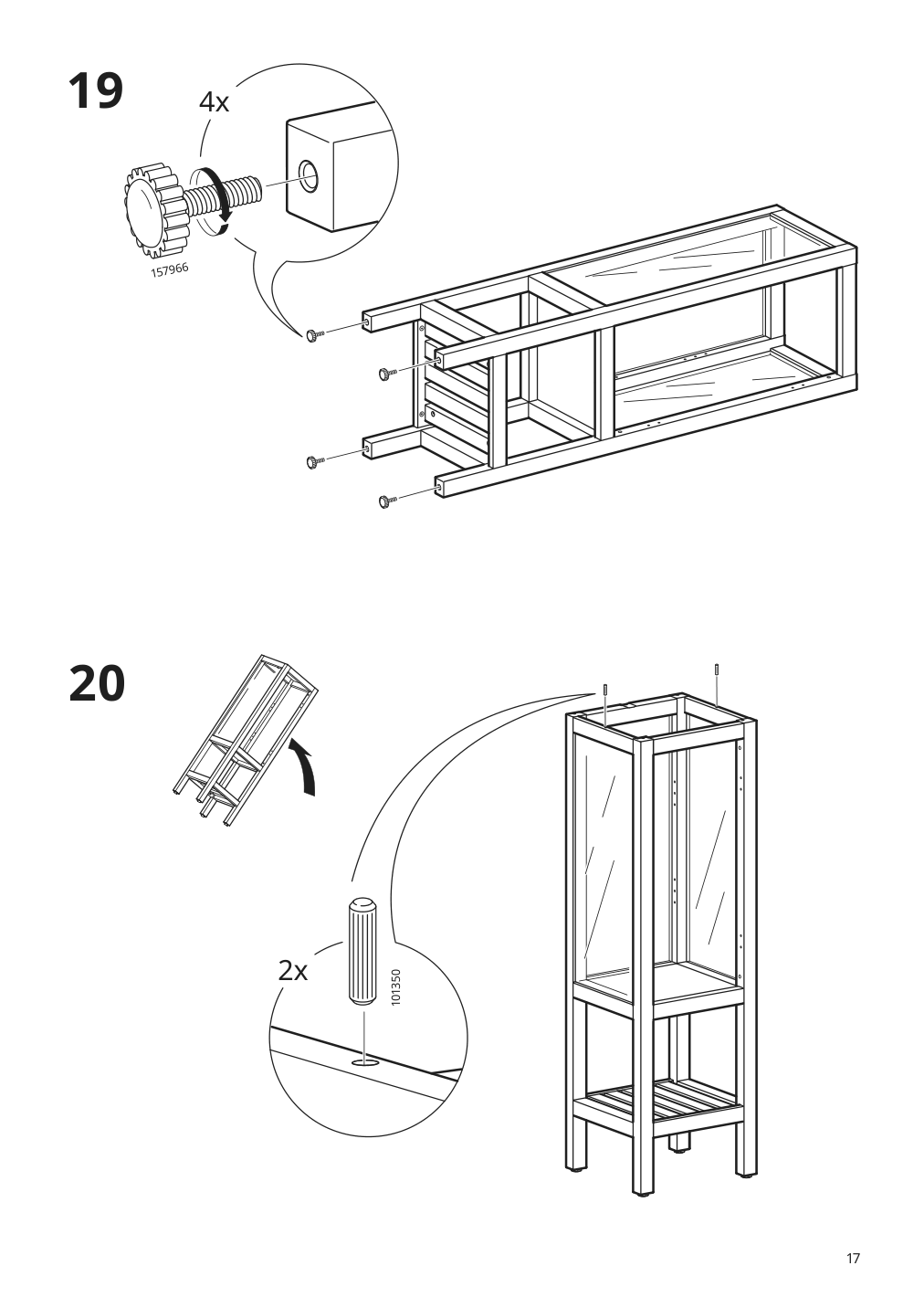 Assembly instructions for IKEA Hemnes high cabinet with glass door white | Page 17 - IKEA HEMNES high cabinet with glass door 203.966.46